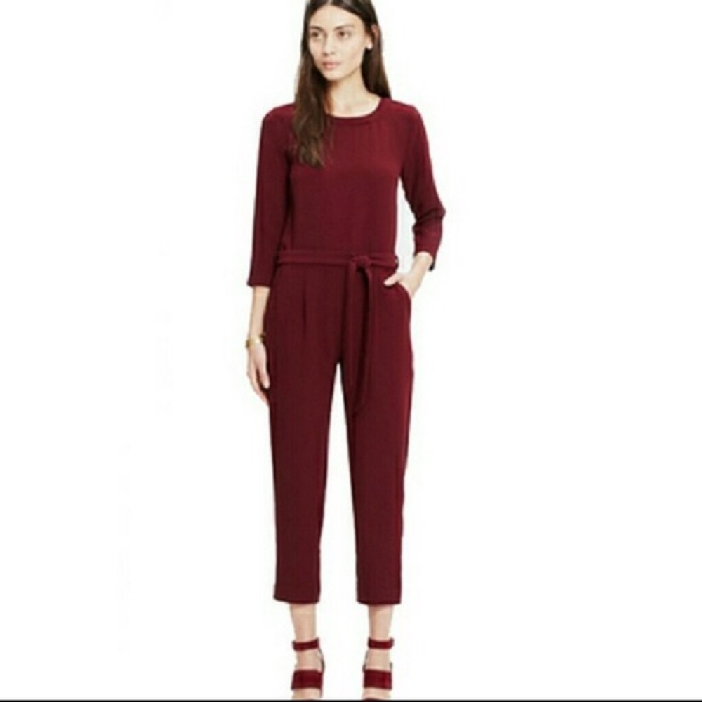 Madewell Burgundy Sloan Jumpsuit